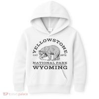 Yellowstone National Park Bear Wyoming Hike Outdoors Kids Hoodie thumb 0