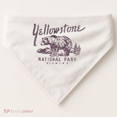 Yellowstone National Park Bear USA-Made Doggie Bandana
