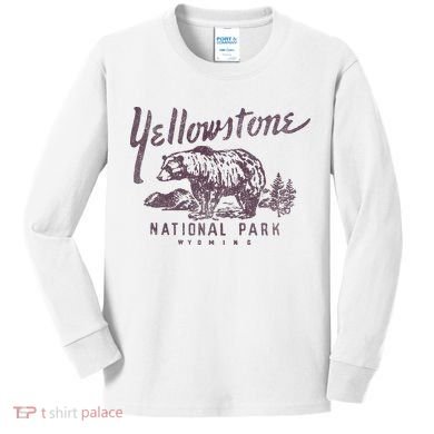 Yellowstone National Park Bear Kids Long Sleeve Shirt