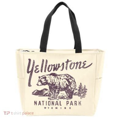 Yellowstone National Park Bear Graphic Tote Bag
