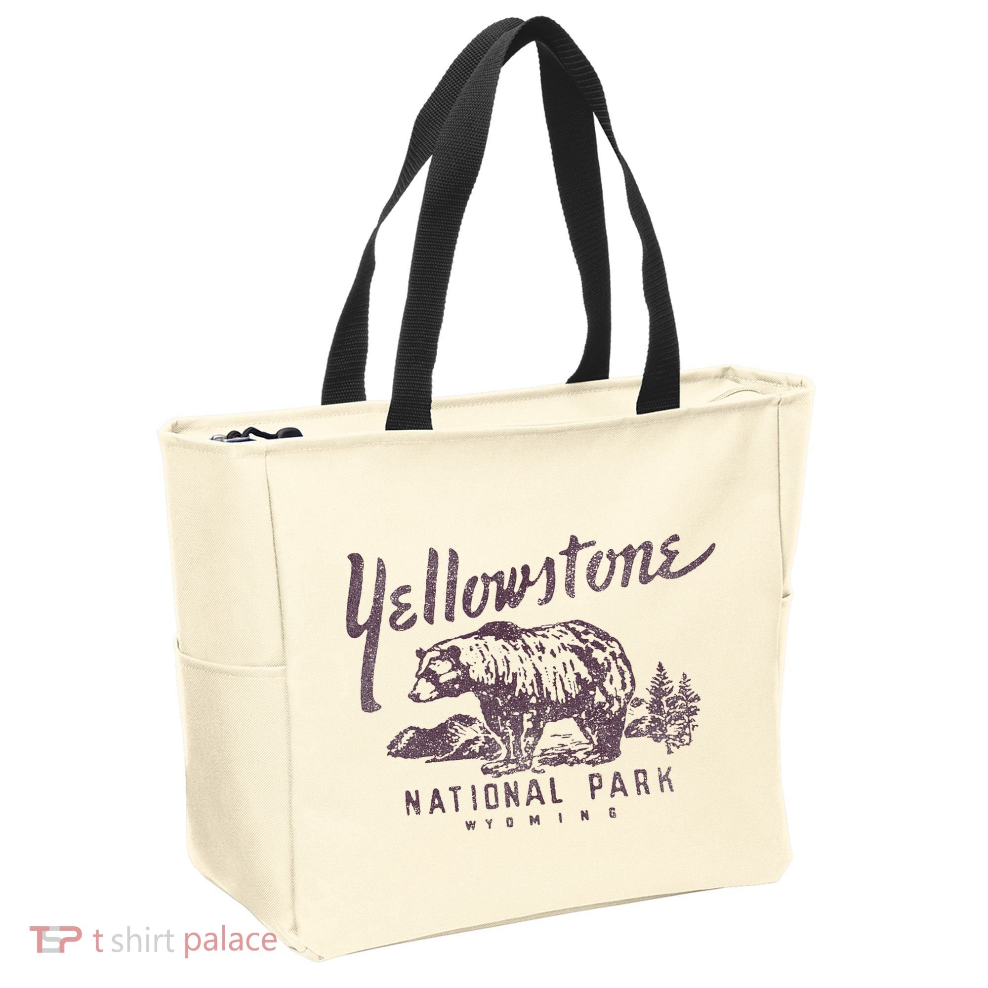 Yellowstone National Park Bear Graphic Tote Bag