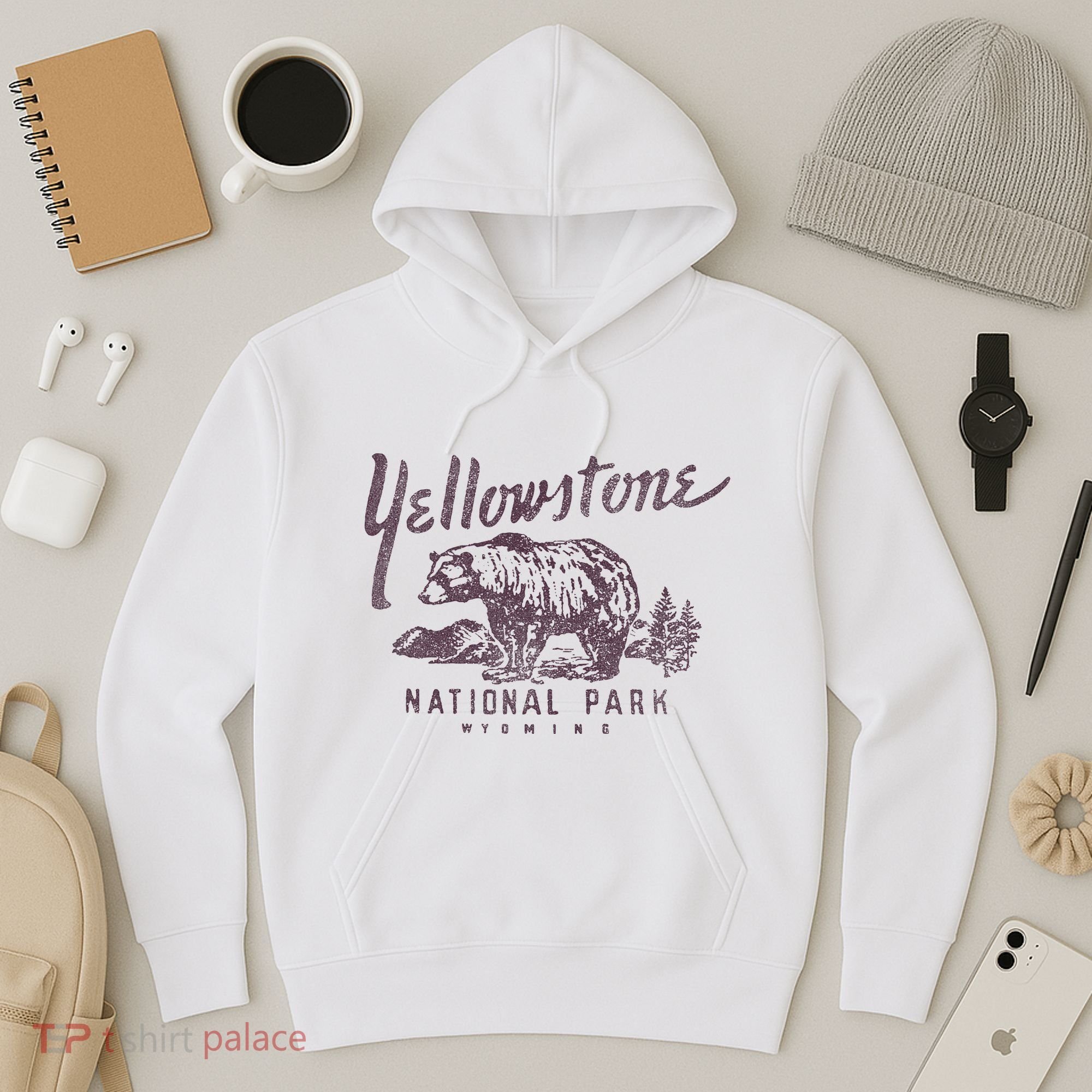 Yellowstone National Park Bear Graphic Hoodie