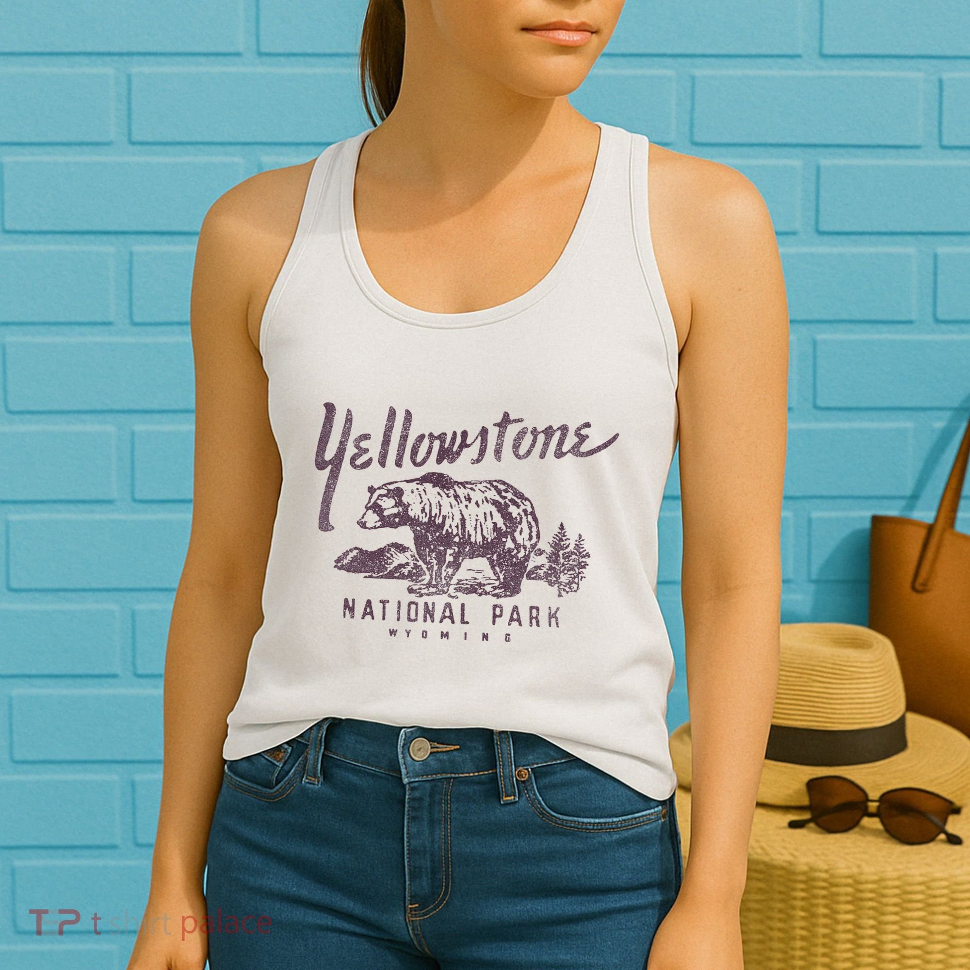 Yellowstone National Park Bear Graphic Women's Tank Top