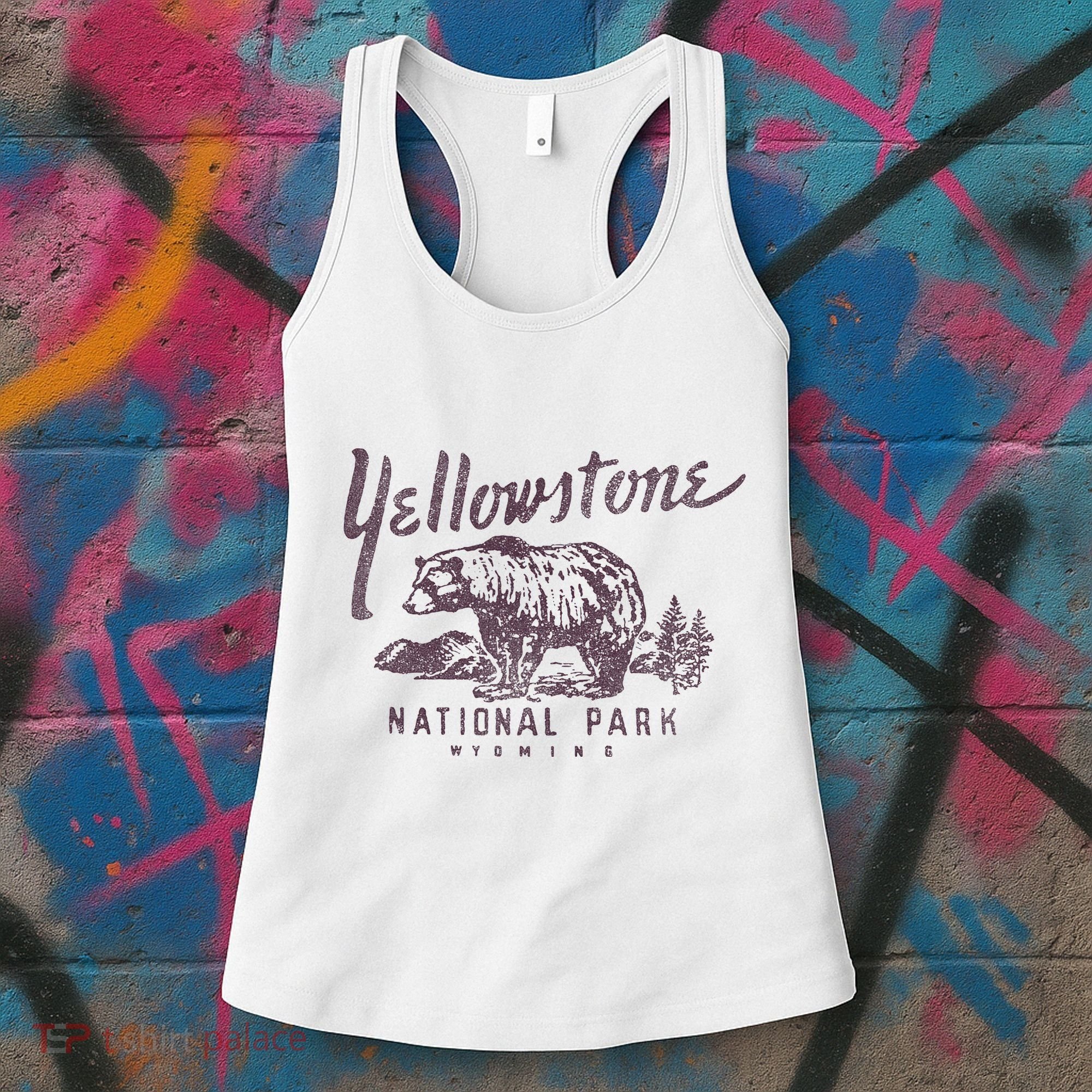Yellowstone National Park Bear Graphic Women's Tank Top