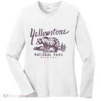 Yellowstone National Park Bear Graphic Women's Long Sleeve Shirt thumb 0