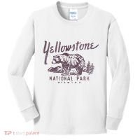 Yellowstone National Park Bear Graphic Kids Long Sleeve Shirt thumb 0