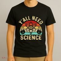YAll Need Science Retro Teacher Student Funny Nerd Science T-Shirt thumb 3