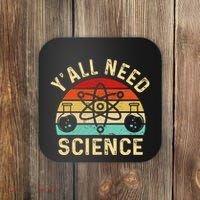YAll Need Science Retro Teacher Student Funny Nerd Science Coaster thumb 0