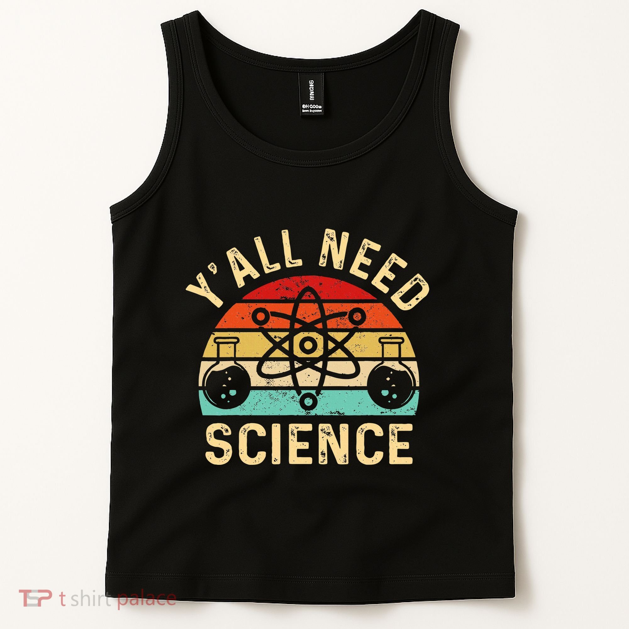 YAll Need Science Retro Teacher Student Funny Nerd Science Tank Top