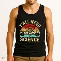 YAll Need Science Retro Teacher Student Funny Nerd Science Tank Top thumb 3