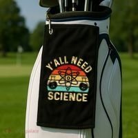 YAll Need Science Retro Teacher Student Funny Nerd Science Golf Towel thumb 2