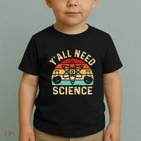 YAll Need Science Retro Teacher Student Funny Nerd Science Toddler T-Shirt thumb 2