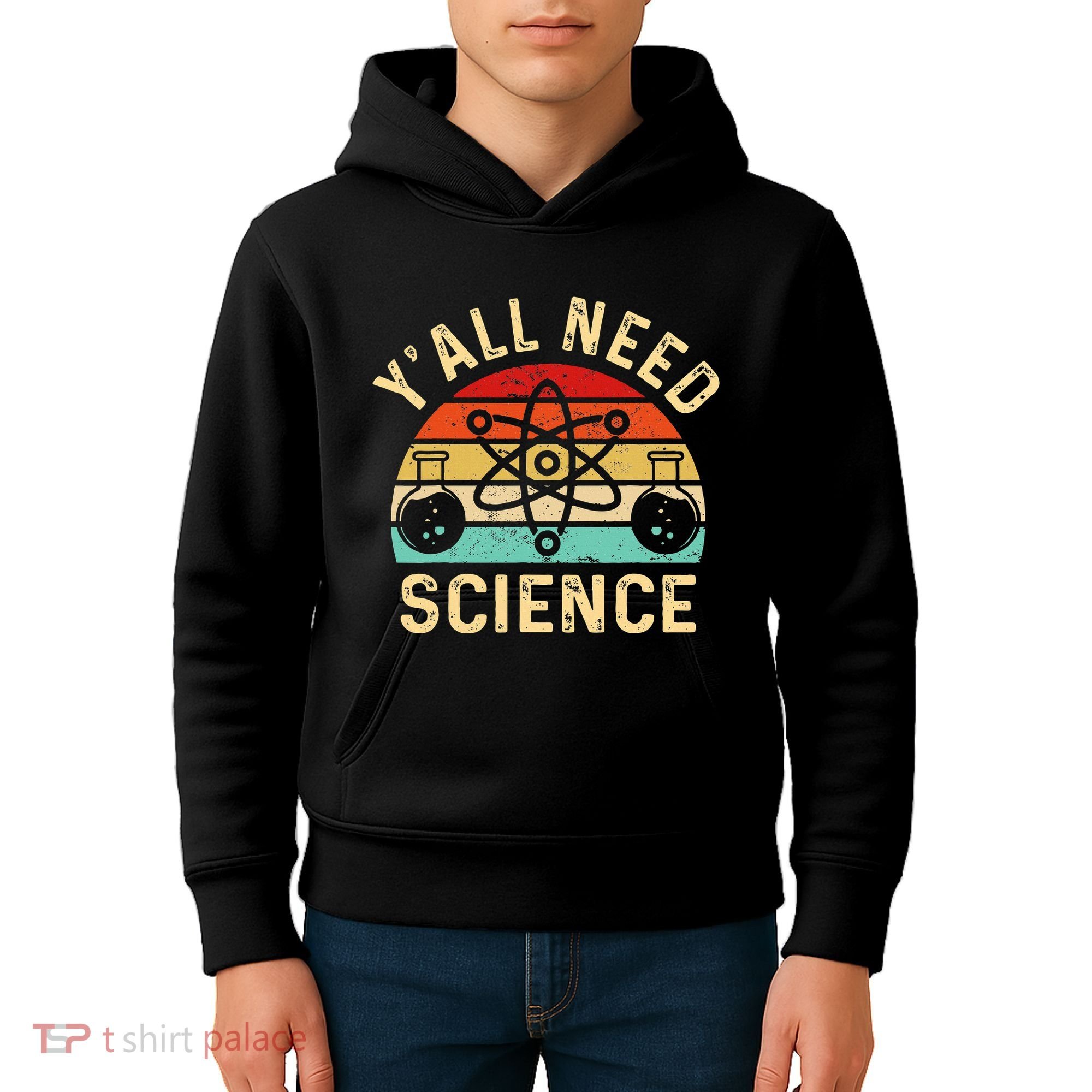 YAll Need Science Retro Teacher Student Funny Nerd Science Kids Hoodie