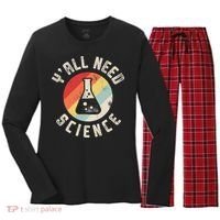 Yall Need Science Chemistry Biology Physics Teacher Student Women's Long Sleeve Flannel Pajama Set  thumb 0