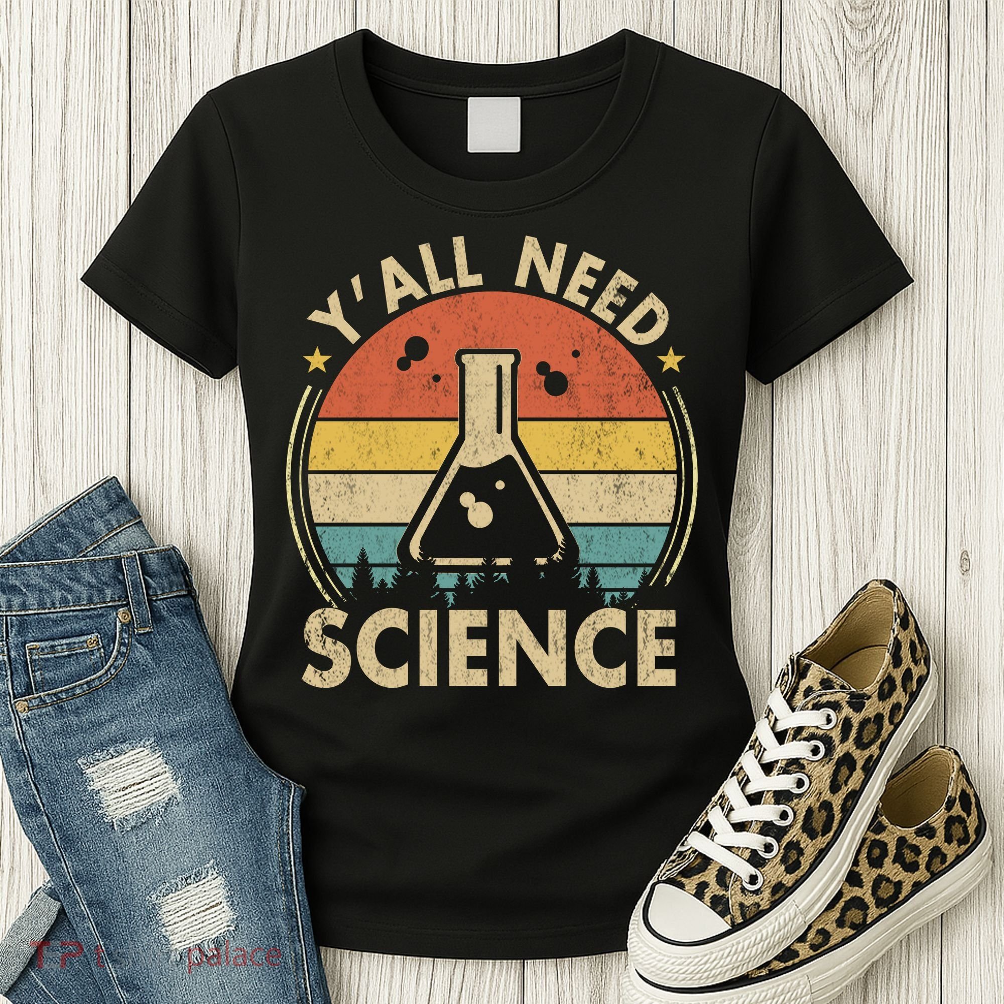 Yall Need Science Chemistry Biology Physics Teacher Student Science Puns & Facts Women's T-Shirt