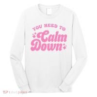 You Need To Calm Down Groovy Retro Cute Funny Long Sleeve Shirt thumb 0