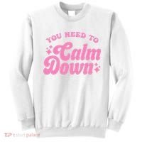 You Need To Calm Down Groovy Retro Cute Funny Sweatshirt thumb 0