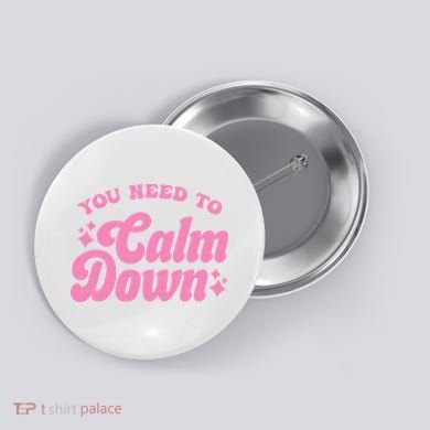 You Need To Calm Down Groovy Retro Cute Funny Button