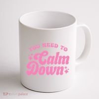 You Need To Calm Down Groovy Retro Cute Funny Coffee Mug thumb 1