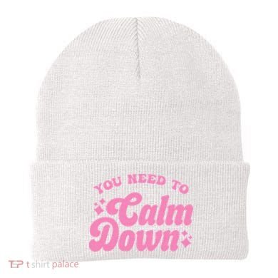 You Need To Calm Down Groovy Retro Cute Funny Beanie
