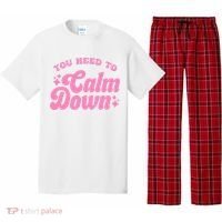 You Need To Calm Down Groovy Retro Cute Funny Pajama Set thumb 0