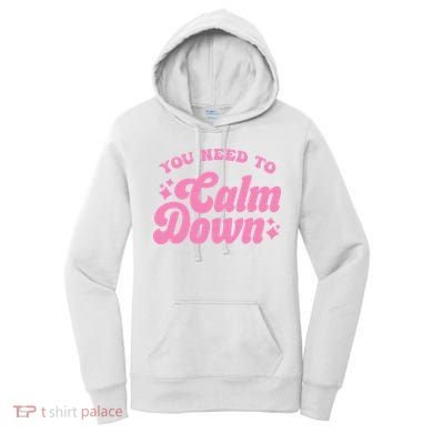 You Need To Calm Down Groovy Retro Cute Funny Women's Hoodie