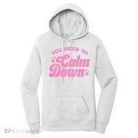 You Need To Calm Down Groovy Retro Cute Funny Women's Hoodie thumb 0