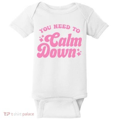 You Need To Calm Down Groovy Retro Cute Funny Baby Bodysuit