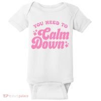 You Need To Calm Down Groovy Retro Cute Funny Baby Bodysuit thumb 0