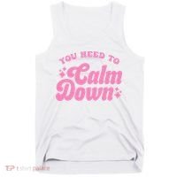 You Need To Calm Down Groovy Retro Cute Funny Tank Top thumb 0