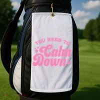 You Need To Calm Down Groovy Retro Cute Funny Golf Towel thumb 2