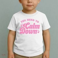 You Need To Calm Down Groovy Retro Cute Funny Toddler T-Shirt thumb 2