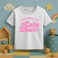You Need To Calm Down Groovy Retro Cute Funny Toddler T-Shirt thumb 3