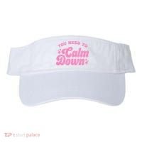 You Need To Calm Down Groovy Retro Cute Funny Visor thumb 0
