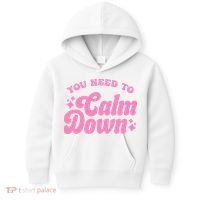 You Need To Calm Down Groovy Retro Cute Funny Kids Hoodie thumb 0