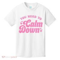 You Need To Calm Down Groovy Retro Cute Funny Kids T-Shirt thumb 0