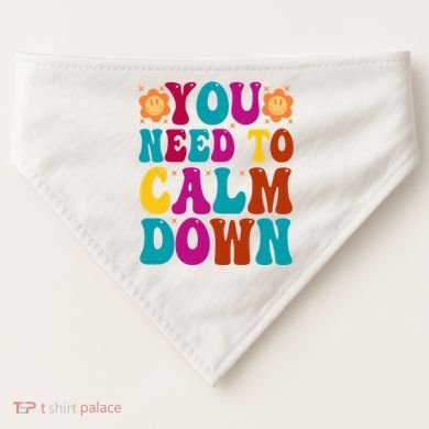 You Need To Clam Down Retro Colorful USA-Made Doggie Bandana