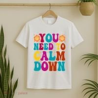 You Need To Clam Down Retro Colorful T-Shirt thumb 2