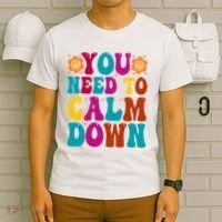 You Need To Clam Down Retro Colorful T-Shirt thumb 6