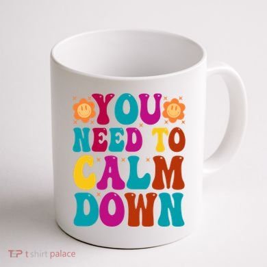 You Need To Clam Down Retro Colorful Coffee Mug back