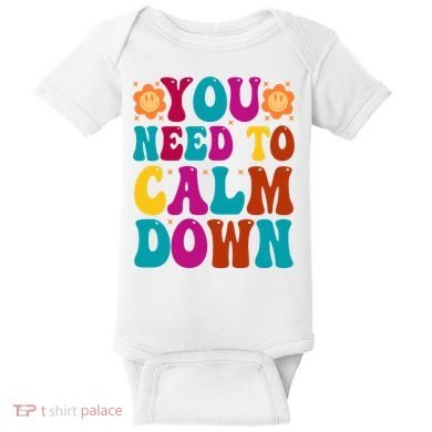 You Need To Clam Down Retro Colorful Baby Bodysuit