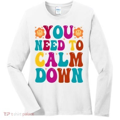 You Need To Clam Down Retro Colorful Women's Long Sleeve Shirt