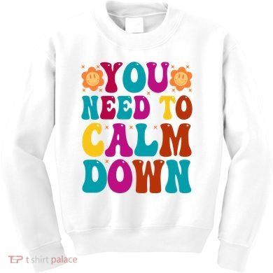 You Need To Clam Down Retro Colorful Kids Sweatshirt