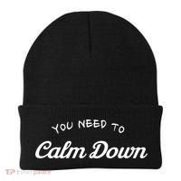You Need To Calm Down Gift Beanie thumb 0