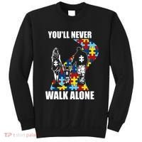 You'll Never Walk Alne Autism Family Neurodiver Puzzle Autism Awareness Month Sweatshirt thumb 0