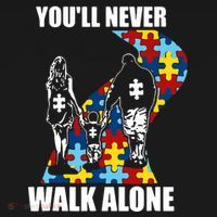 You'll Never Walk Alne Autism Family Neurodiver Puzzle Autism Awareness Month Sweatshirt thumb 3