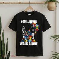 You'll Never Walk Alne Autism Family Neurodiver Puzzle Autism Awareness Month T-Shirt thumb 2