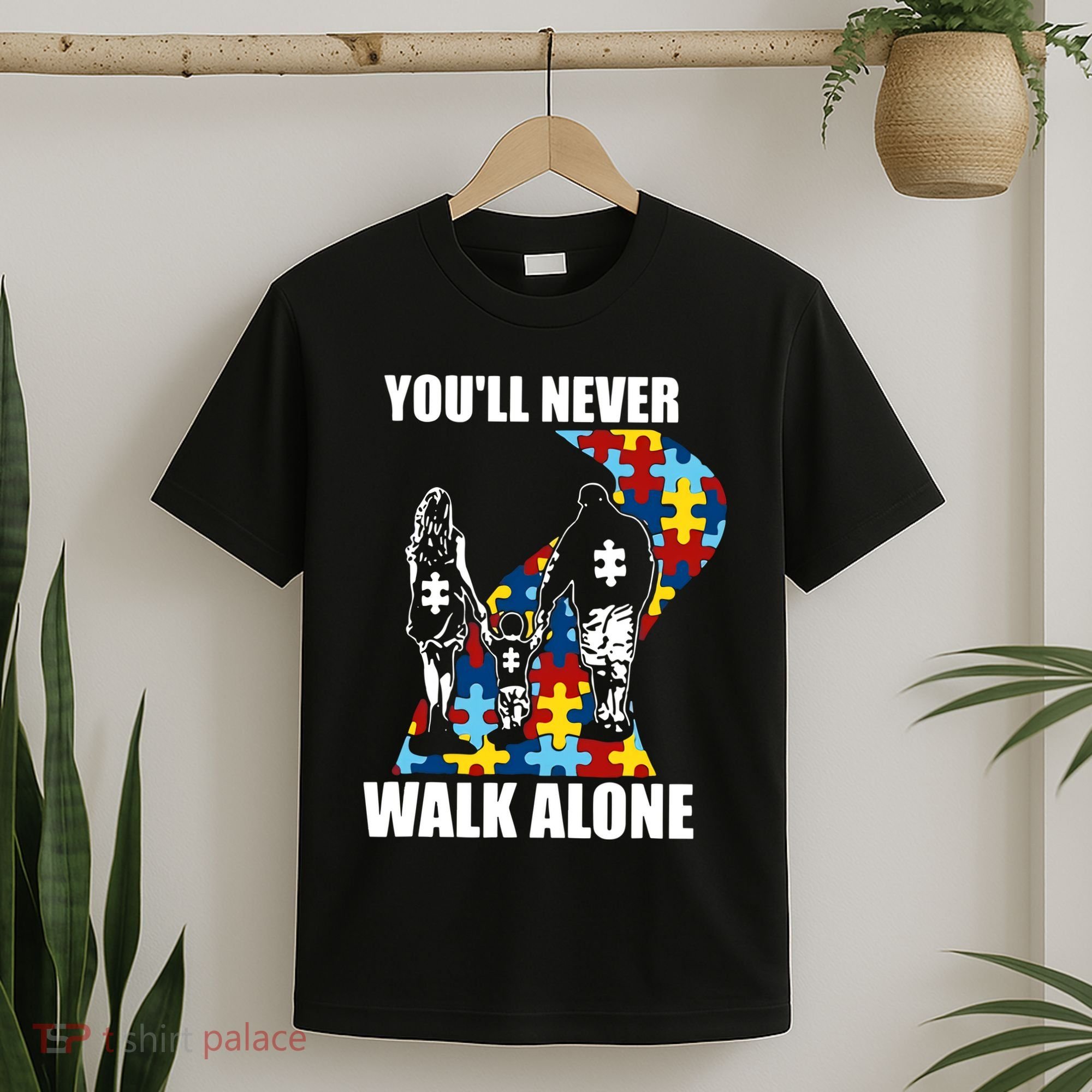 You'll Never Walk Alne Autism Family Neurodiver Puzzle Autism Awareness Month T-Shirt