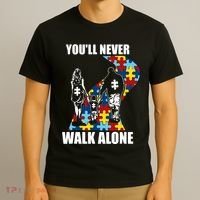 You'll Never Walk Alne Autism Family Neurodiver Puzzle Autism Awareness Month T-Shirt thumb 3