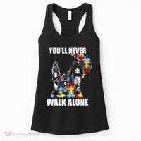 You'll Never Walk Alne Autism Family Neurodiver Puzzle Autism Awareness Month Women's Tank Top thumb 0